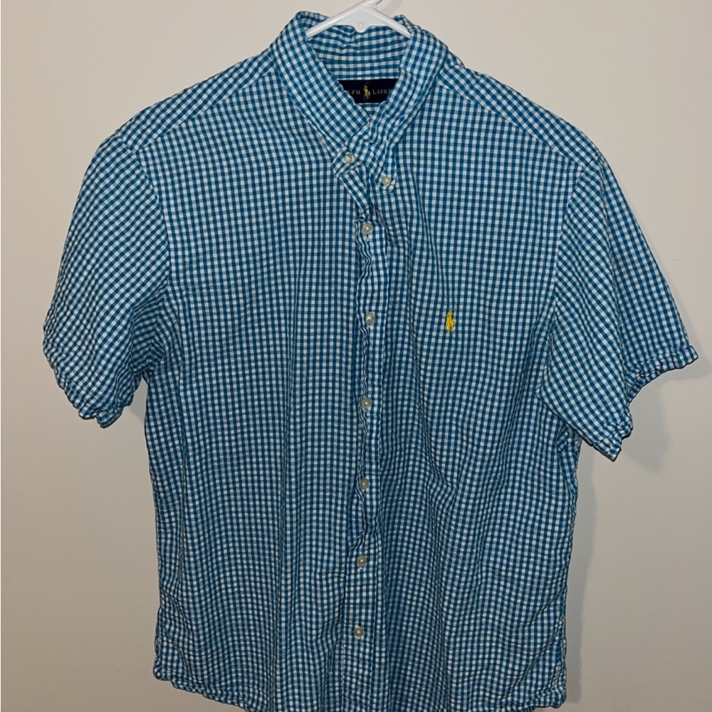 Blue checkered Ralph Lauren polo Men's Shirt